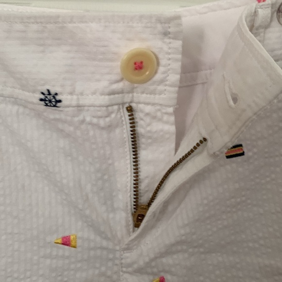 Women’s Lilly Pulitzer Cotton Shorts White w/Detailed Nautical Seersucker Sz.6 - Picture 3 of 11